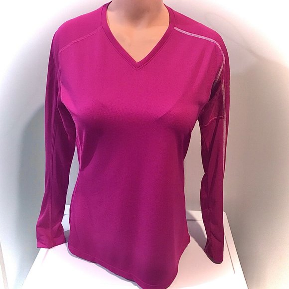 NWT Salomon Trail IV Long Sleeved T-Shirt Top Running Hot Fancy Pink - Picture 1 of 7